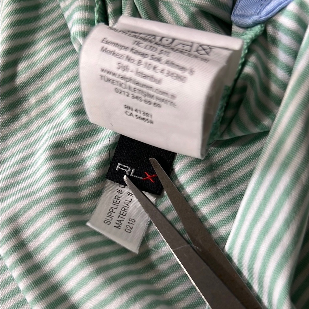 RLX Ralph Lauren Golf Polo Shirt Striped‎ Performance Casual Athletic M - Picture 2 of 9
